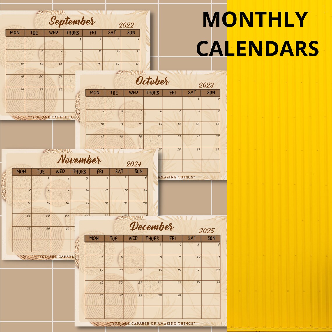 20222025 CANVA CALENDAR PLANNER and Printable Lined & Etsy Canva Calendar 2025