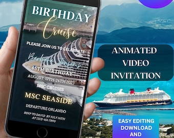 Birthday Cruise Invitation Template Carnival Cruise Animated Video Invitation MSC Cruise Itinerary Template Birthday Party Invite symphony
