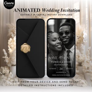 Animated Save The Date Video Invitation, DIY Canva Template Design, Celebration Invite, Wedding Date Evite, Getting Married Digital Invite