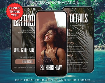 Birthday Weekend, itinerary template, travel itinerary, Girls Trip, Birthday Weekend Invitation Video, Digital itinerary, Weekend Itinerary
