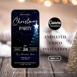 クリスマスパーティー招待状ビデオテンプレート クリスマスパーティー招待状 アニメーションクリスマスホリデーパーティー招待状 クリスマス招待状ダウンロード