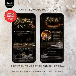 Invito video per cena di compleanno Modello modificabile Invito ...