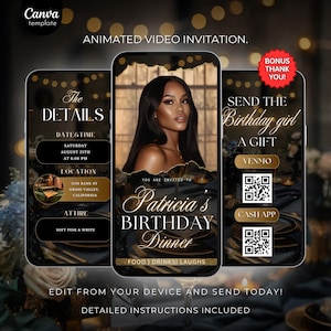 Digital Birthday Dinner invitation, Digital Birthday Party Invite, Birthday Dinner, Text, Editable Template, Text Evite, Birthday Party 751