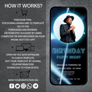 Editable Birthday Party Invitation Video Template Night Club Party ...