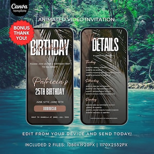 Birthday Weekend itinerary template, travel itinerary,  Girls Trip, Birthday Weekend Invitation Video, Digital itinerary, Weekend Itinerary
