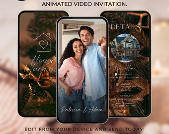 Digital House warming Invitation Template New Home Invite housewarming invite House warming Invitation New House Christmas Video Invite