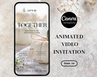 Evite Friendsgiving Digital Friendsgiving invitation template thanksgiving invitation electronic friendsgiving invitation canva editable
