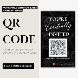 Digital QR Code for Video Invitation – Modern Way to Invite Guests! No More Compression – QR Code to Share Video Invitation in Full Quality