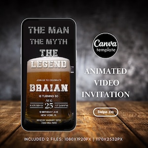 Birthday Party Digital Invitation Template Whiskey-Themed 50th Birthday Invitation for Man Birthday Whiskey Evite Surprise Party Invite 473