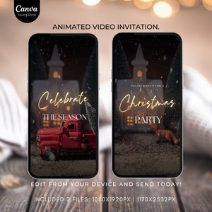 Christmas Party Invitation Video Template Christmas Party Invite Animated Christmas Holiday Party Invitation Christmas Invitation Download