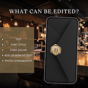 Invito di compleanno di lusso nero e oro per uomo / Invito animato Canva Evite / Video di invito digitale modificabile per feste di 30°, 40° e 50° compleanno immagine 5