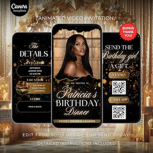 Digital Birthday Dinner invitation, Digital Birthday Party Invite, Birthday Dinner, Text, Editable Template, Text Evite, Birthday Party 754