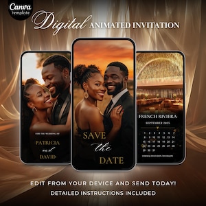 Digital Save The Date Template, Minimalist Wedding Save The Date Video Invitation, Photo Save The Date Calendar, Editable Template Download