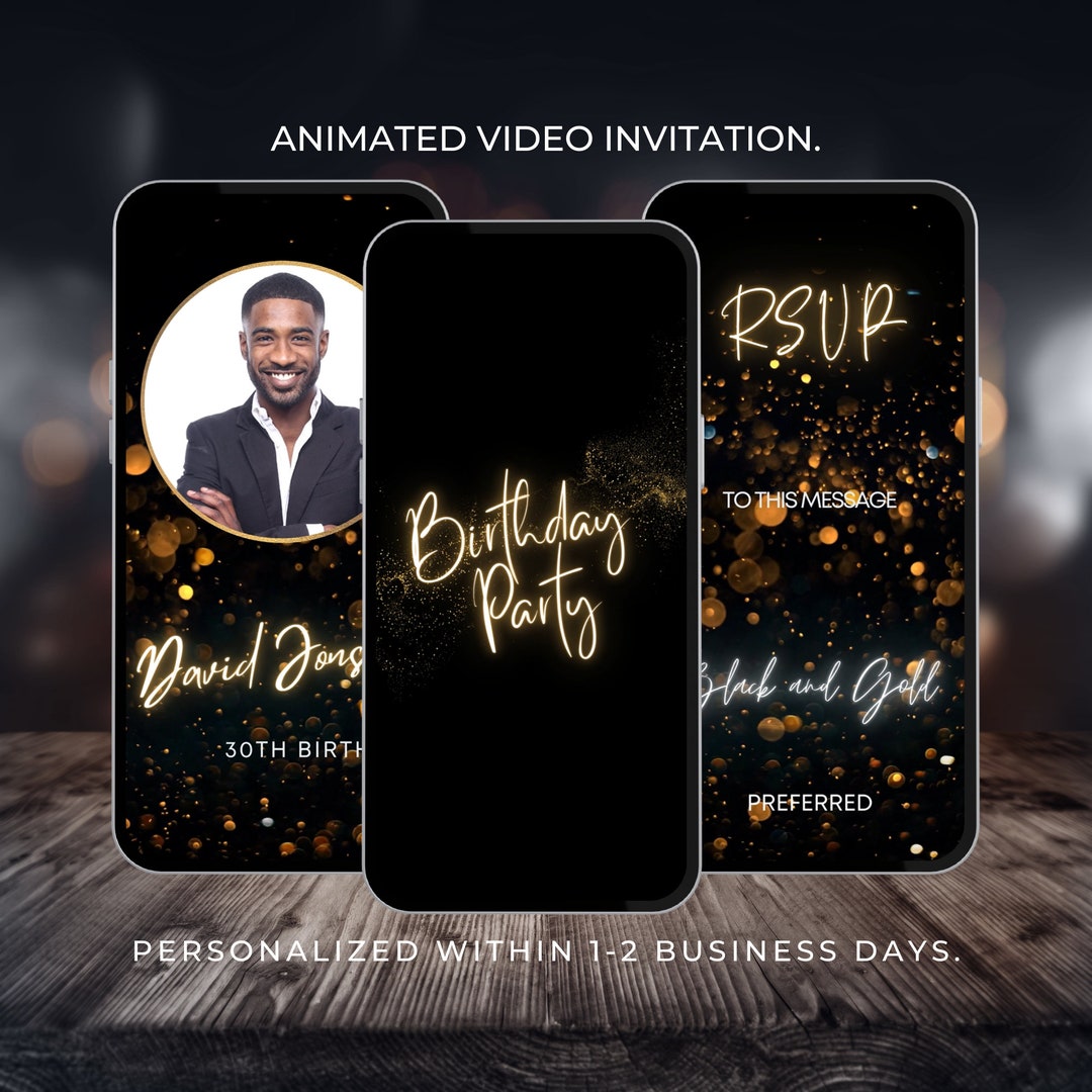 Editable Birthday Invitation Template Digital Birthday Invite for Men