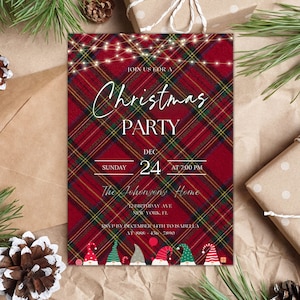 Christmas Party Invitation Editable Template Printable Holiday Party Invite Christmas Dinner invite Digital Template Xmas Party e-vite 417