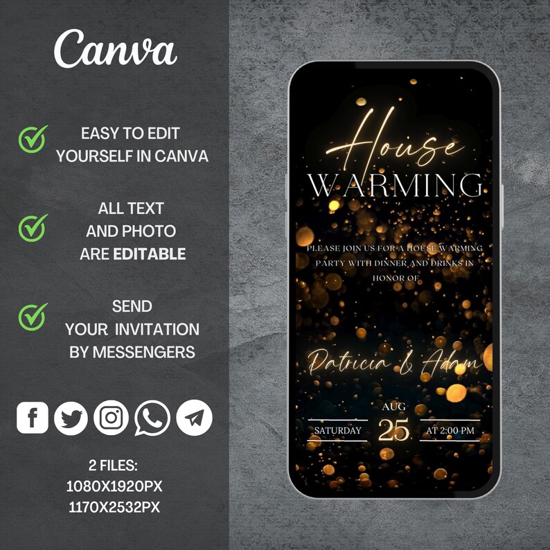 Housewarming Invitation Template Editable Housewarming Invite Digital ...