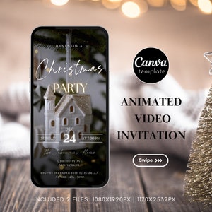 Christmas Party Invitation Video Template Christmas Party Invite Animated Christmas Holiday Party Invitation Christmas Invitation Download