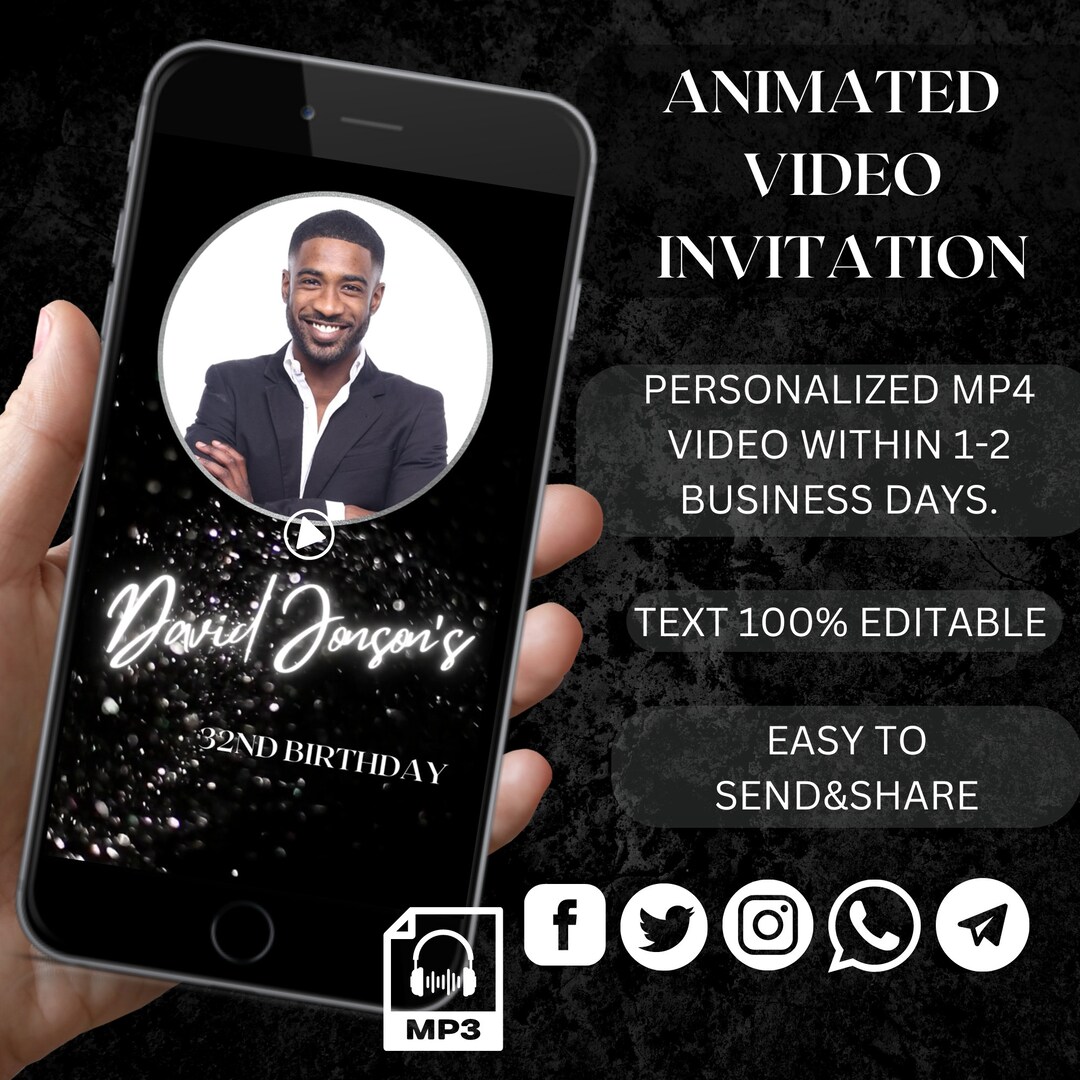 Editable Birthday Invitation Template Digital Birthday Invite - Etsy