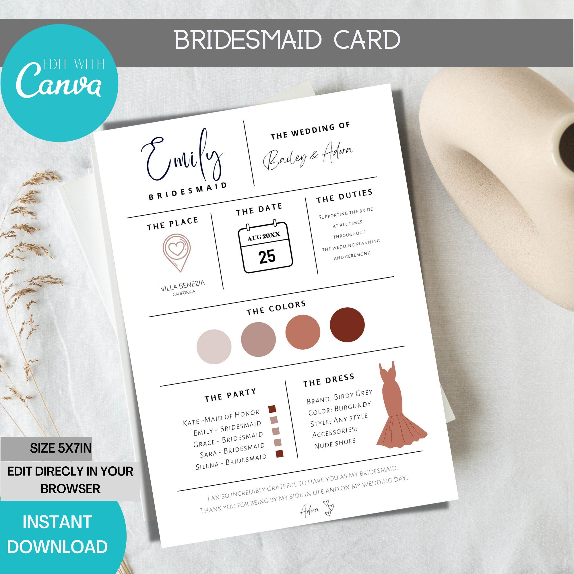 Info Card Template - Etsy