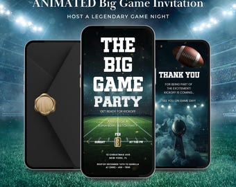 Invito animato per una partita importante / Modello Canva per guardare una festa / Invito digitale per il football / Video animato modificabile per il giorno della partita