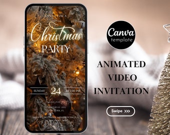 Christmas Party Invitation Video Template Christmas Party Invite Animated Christmas Holiday Party Invitation Christmas Invitation Download