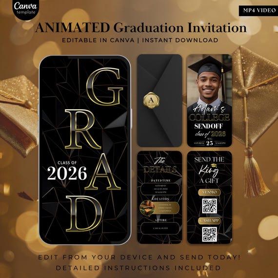 Electronic Graduation Invitation Animated Graduation Party Invitation