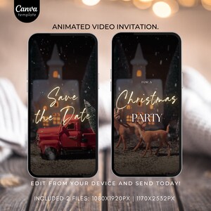 Editable Christmas Party Invitation Christmas Party Invitation Electronic Invitation Video Template Christmas Digital Invitation Download387