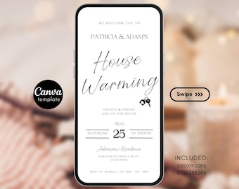 Minimal House Warming Invitation Template House Warming Invite Digital Mobile Invitation Download Simple Modern House Warming Invite Phone