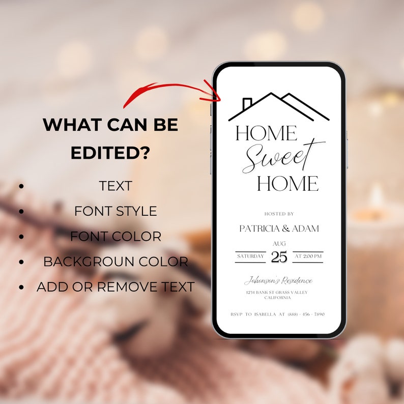 House Warming Invitation Template Electronic New Home Party Evite ...