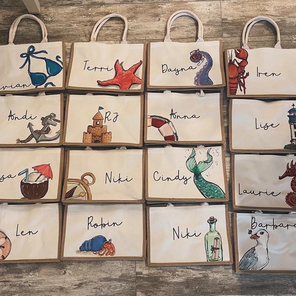 Customized Hand Painted Tote Bags