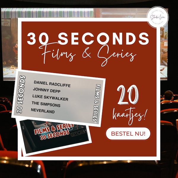 Films & Series 30 Seconds • Afdrukbaar • 20 kaartjes! • Nederlands (NL)