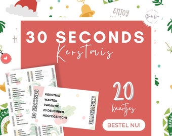 Kerstmis 30 Seconds • Afdrukbaar • 20 kaartjes! • Nederlands (NL)