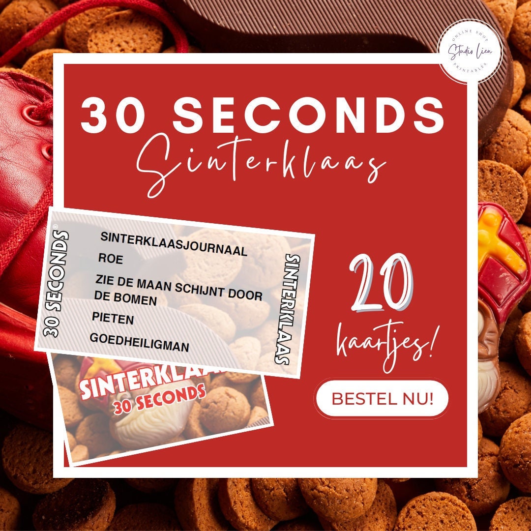 Sinterklaas 30 Seconds Afdrukbaar 20 Kaartjes Nederlands NL - Etsy
