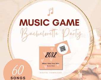 Bachelorette Party Music Game - 60 Songs! - Dutch (NL) - Printable