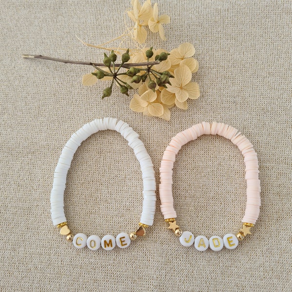 bracelet heishi, bracelets perles heishi personnalisés