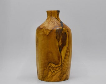 Handmade Olive Wood Vase | Natural Pattern Home Decor