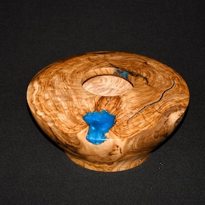 Dekorative Vase | Große Urne aus Olivenholz und Epoxidharz | Trockenblumenvase | Holzkunst | Wohnzimmer Dekoration | Einzigartiges Housewaring Geschenk