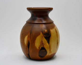 Red Juniper Wood Vase | Unique Rustic Home Decor