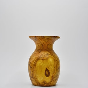 Olive Tree Wooden Vase for Interior Design | Unique Decorative Objects | Turned Wood Vases Urn for Dried Flowers | Unique House Gift