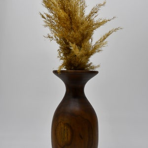 Vase en bois fait à la main Vase décoratif au sol haut Vases en bois Fleurs séchées Décor naturel unique Décor de bureau Cadeau de pendaison de crémaillère image 3