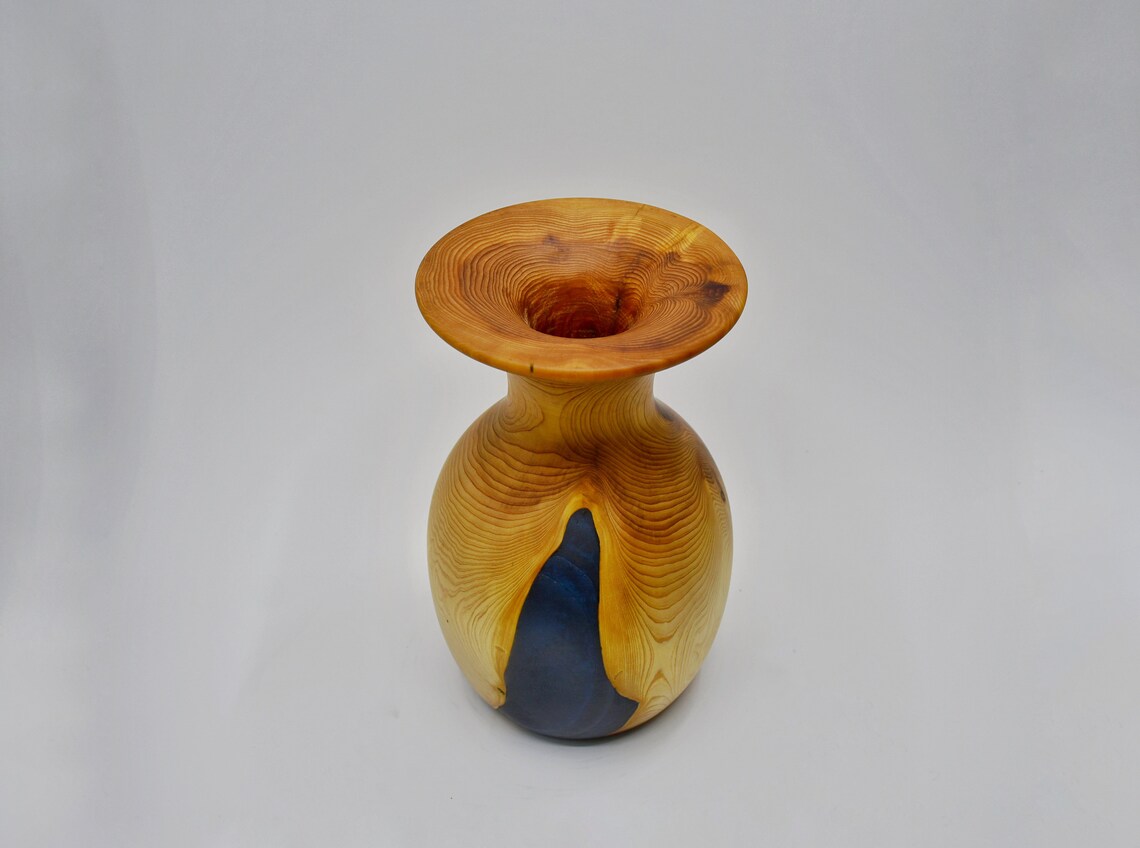Wood and Epoxy Resin Vase Juniper Tree Vase Unique Decorative Vases