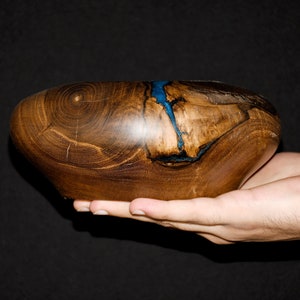Minimalistische Walnuss Holz Vase Handgefertigt für Mittelstück | Einzigartige Dekorationsobjekte | Gedrechselte Vasen für Trockenblumen | Einzigartiges Einweihungsgeschenk