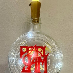 Pearl Jam Themed Lighted Bottle With Special LED Flame Cork pixie lights.
