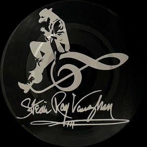 Stevie Ray Vaughan Themed Vinyl Record Wall Art Created On A Recycled 45 RPM (7 Inch) Record