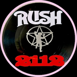 Rush 2112 Themed Vinyl Record Wall Art Created On A Recycled 45 RPM (7 Inch) Record