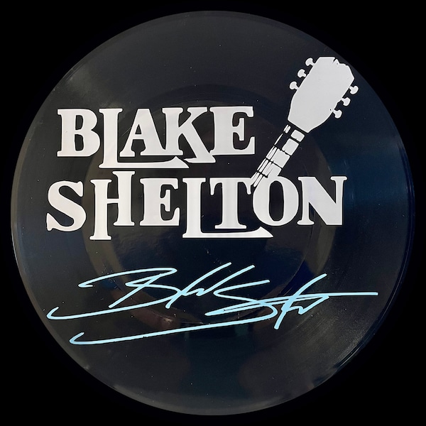 Blake Shelton Themed Vinyl Record Wall Art Created On A Recycled 45 RPM (7 Inch) Record