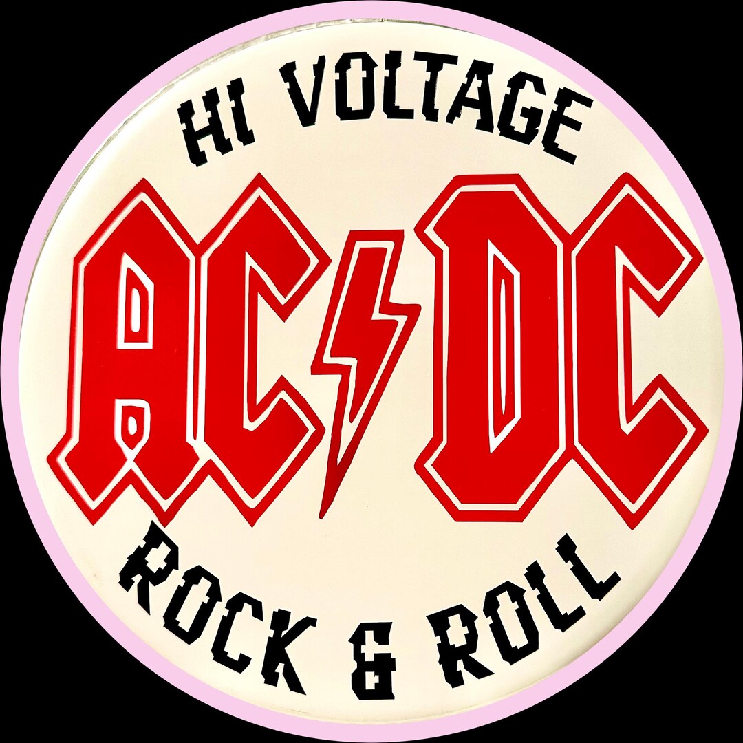 AC/DC Themed Drumhead Art Created on A Repurposed 10 Inch Drumhead - Etsy