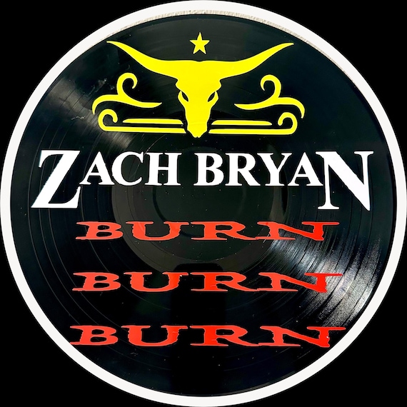 Zach Bryan - BURN BURN BURN Themed Vinyl Record Art Created on A