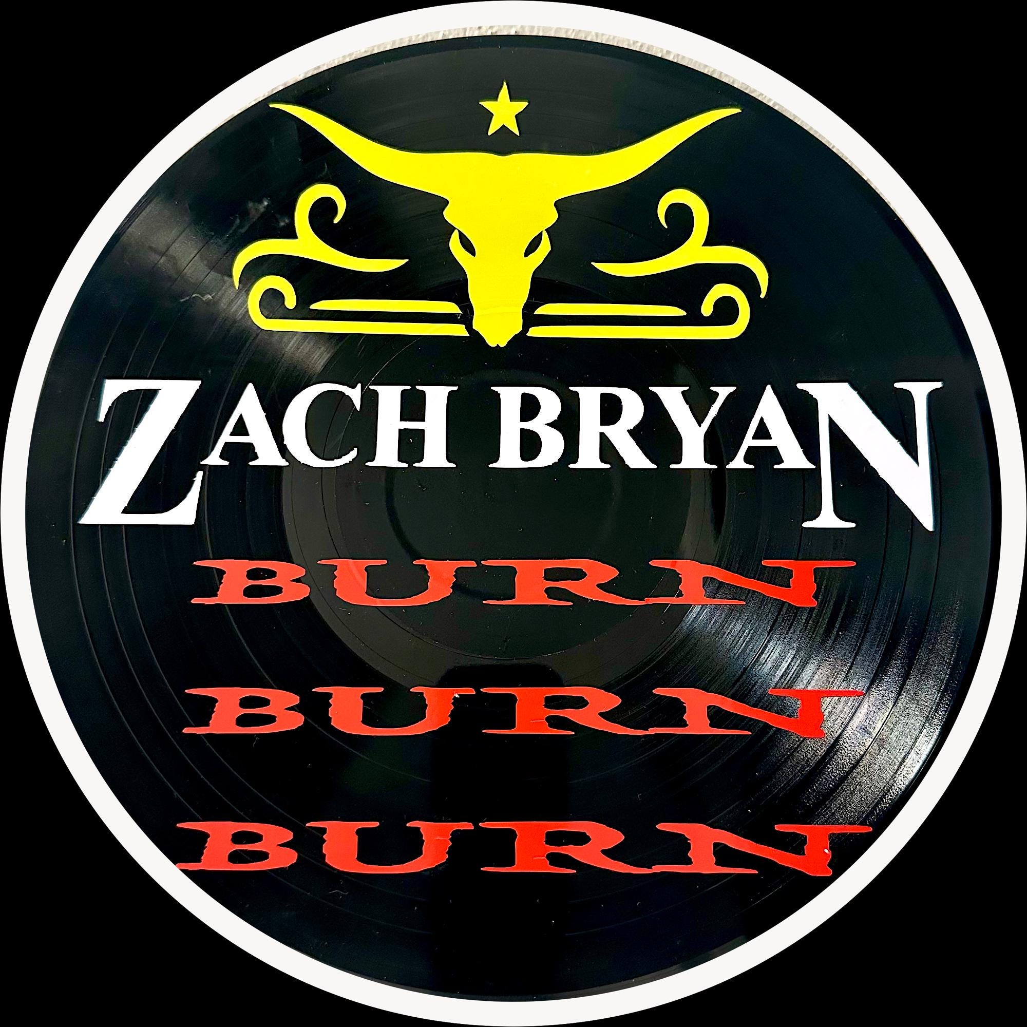Zach Bryan - BURN BURN BURN Themed Vinyl Record Art Created on A