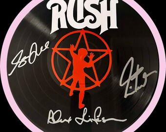 RUSH Themed Vinyl Record Art Created On A Recycled 12 Inch Record